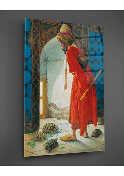 Osman Hamdi Bey Kaplumbağa Terbiyecisi Cam Tablo