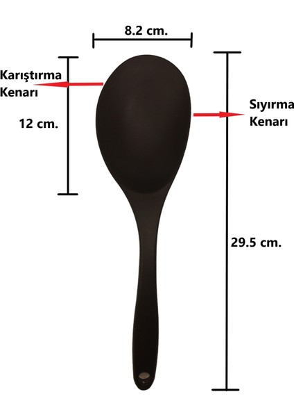 Silikon Büyük Yemek Kaşığı Kırmızı fiyatları