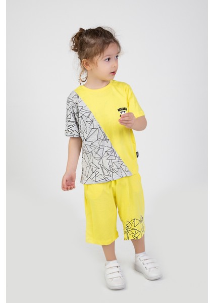 Erkek Çocuk Garnili Desen Kısa Kollu Kaprili Basic Takım 2-5 Yaş
