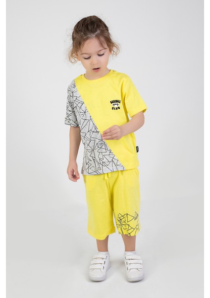 Erkek Çocuk Garnili Desen Kısa Kollu Kaprili Basic Takım 2-5 Yaş fırsatları