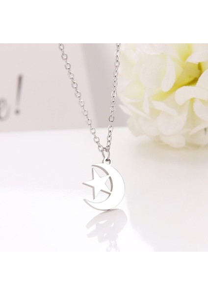 Titanyum Paslanmaz Çelik " Ay Yıldız " Kolyesi ( Gümüş ) fiyatları