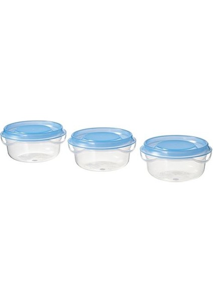 Mini Boy Saklama Kapları Mavi Kapak 70 ml 3'lü