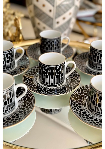 Art Deco Siyah 2'li Fincan Takımı