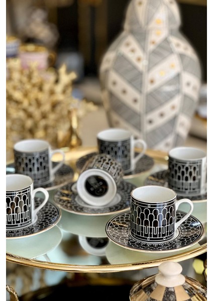 Art Deco Siyah 2'li Fincan Takımı