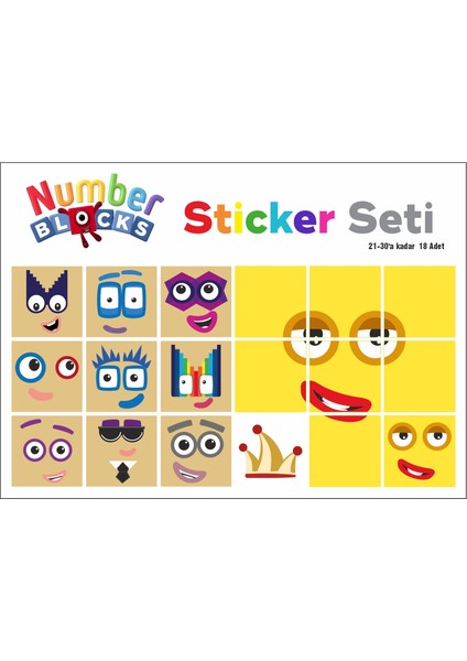 Number Blocks Matematik Eğitici Birim Küp Snapcubes /21-30 Sticker 18 Pcs fiyatları