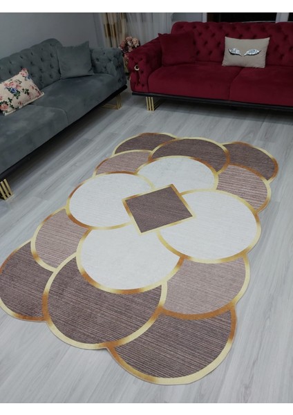 Dijital Baskı Yıkanabilir Kaymaz Taban Halı Ince Yazlık Dekoratif Salon ve Oturma Odası Halısı