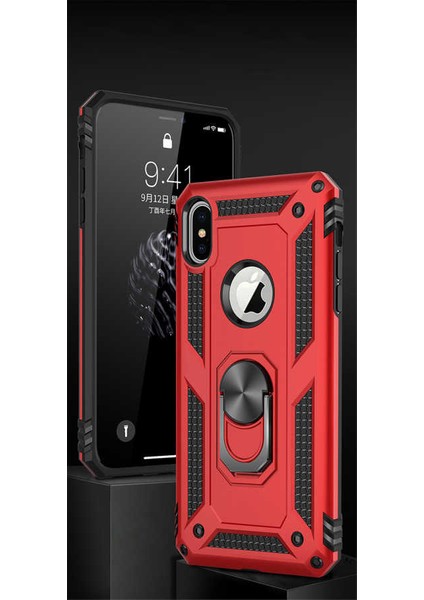 Apple iPhone x Kılıf Tank Zırh Yüzüklü Mıknatıslı Standlı Kapak (Vega) modelleri