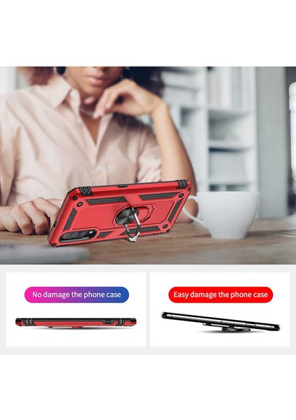 Xiaomi Mi 9 Kılıf Tank Zırh Yüzüklü Mıknatıslı Standlı Kapak (Vega)