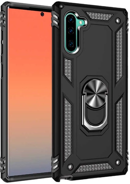 Samsung Galaxy Note 10 Kılıf Tank Zırh Yüzüklü Mıknatıslı Standlı Kapak (Vega)