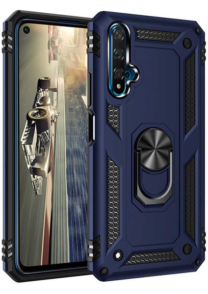Huawei Honor 20 Kılıf Tank Zırh Yüzüklü Mıknatıslı Standlı Kapak (Vega)