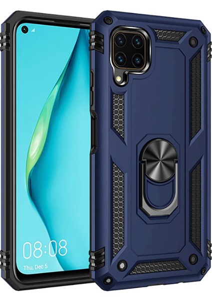 Huawei P40 Lite Kılıf Tank Zırh Yüzüklü Mıknatıslı Standlı Kapak (Vega)