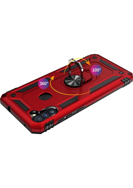 Samsung Galaxy M11 Kılıf Tank Zırh Yüzüklü Mıknatıslı Standlı Kapak (Vega) fırsatları