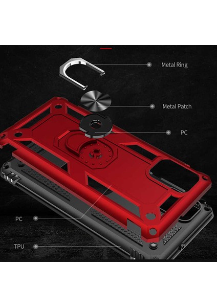 Samsung Galaxy A31 Kılıf Tank Zırh Yüzüklü Mıknatıslı Standlı Kapak (Vega) modelleri