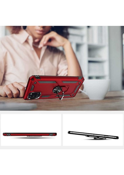 Samsung Galaxy A31 Kılıf Tank Zırh Yüzüklü Mıknatıslı Standlı Kapak (Vega) fırsatları