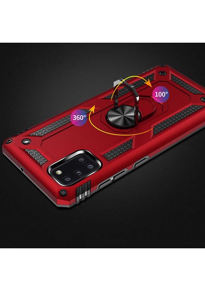 Samsung Galaxy A31 Kılıf Tank Zırh Yüzüklü Mıknatıslı Standlı Kapak (Vega) indirimleri