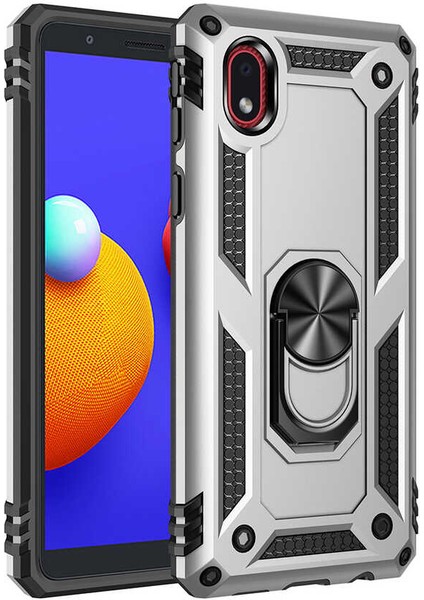 Samsung Galaxy A01 Core Kılıf Tank Zırh Yüzüklü Mıknatıslı Standlı Kapak (Vega)