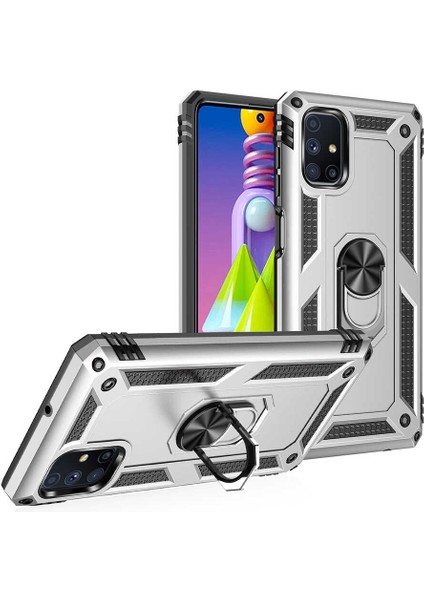 Samsung Galaxy M51 Kılıf Tank Zırh Yüzüklü Mıknatıslı Standlı Kapak (Vega) fiyatları
