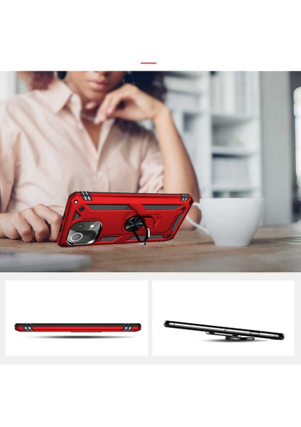 Xiaomi Mi 11 Lite Kılıf Tank Zırh Yüzüklü Mıknatıslı Standlı Kapak (Vega) indirimleri