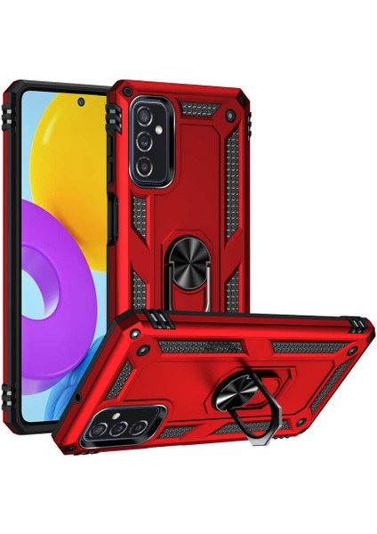 Samsung Galaxy M52 Kılıf Tank Zırh Yüzüklü Mıknatıslı Standlı Kapak (Vega)