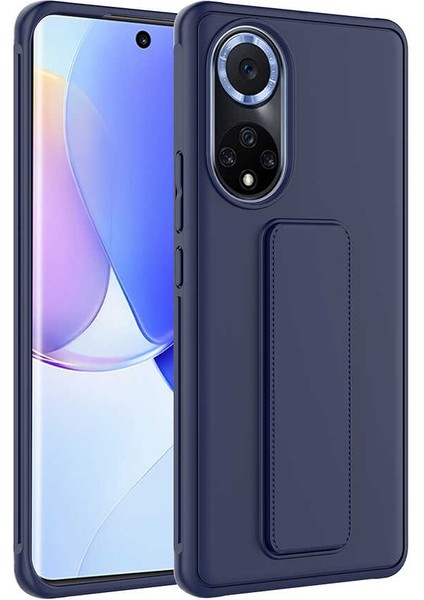 Huawei Nova 9 Kılıf Standlı Lansman Yumuşak Dokulu Renkli Esnek Silikon Kapak (Qstand)