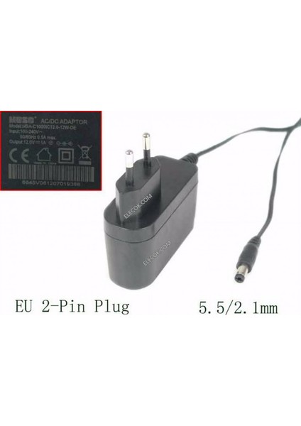 MSA-C1000IC12.0-12W-DE Ac Adapter 5V-12V，12V 1.0A, Barrel 5.5/2.1mm