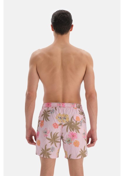 Pembe Çizgili Çiçek Des. Orta Şort fiyatları