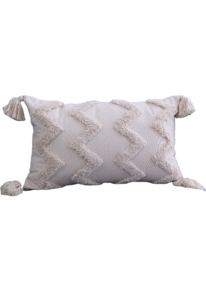 Yumuşak Katı Atma Yastığı Kapak Püskülleri Saçak Boho Yastık (Yurt Dışından)