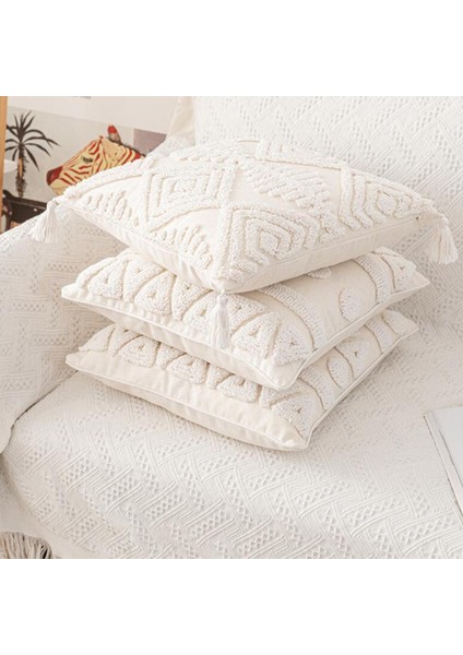 Boho Makrome Dekoratif Atmak Yastık Kapak Püskül Yastık Kılıfları Yatak Kanepe 45X45 A (Yurt Dışından) modelleri