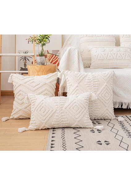 Boho Makrome Dekoratif Atmak Yastık Kapak Püskül Yastık Kılıfları Yatak Kanepe 45X45 A (Yurt Dışından) fırsatları