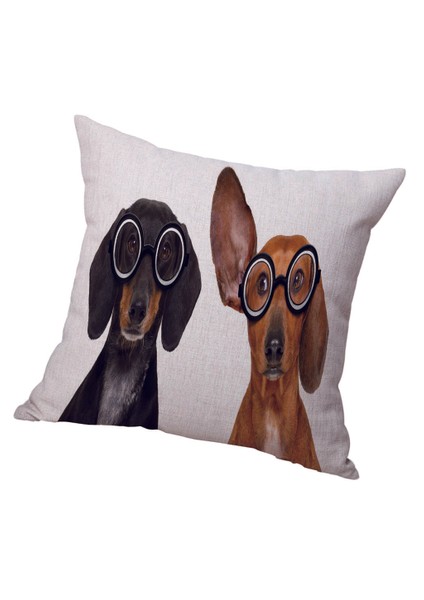 Kadife Köpek Sanatları Giyen Gözlük Ev Dekoratif Yastık Kılıfı Yastık Kapağı Yastık Kılıfı Sham Cover - Köpek, 50CM Köpek 50CM (Yurt Dışından)