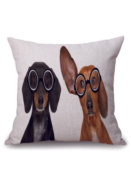 Kadife Köpek Sanatları Giyen Gözlük Ev Dekoratif Yastık Kılıfı Yastık Kapağı Yastık Kılıfı Sham Cover - Köpek, 50CM Köpek 50CM (Yurt Dışından) fırsatları