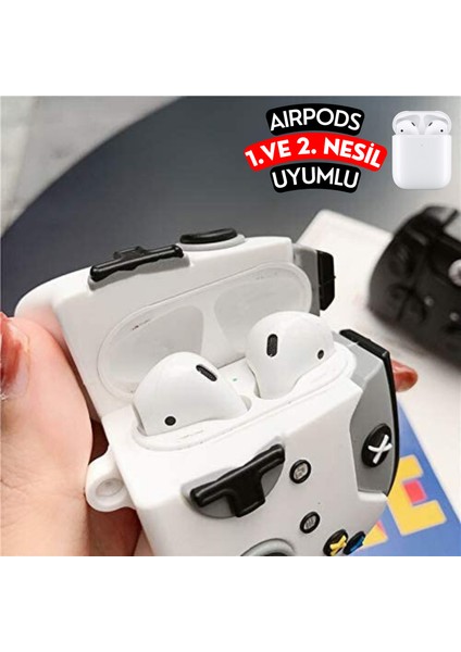 Airpods 1. ve 2. Nesil Uyumlu Oyun Konsolu Figürlü Sevimli Koruyucu Silikon Kılıf modelleri