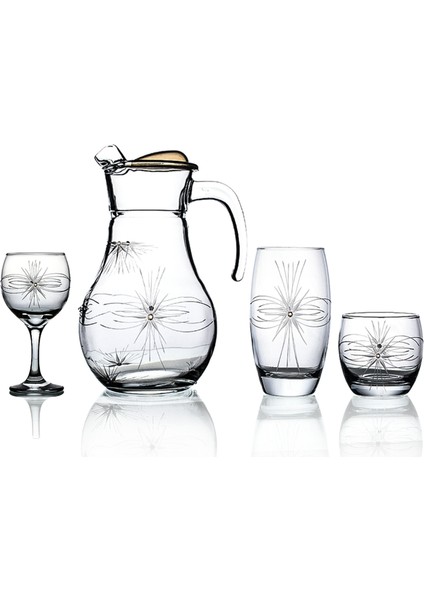 Pudgy 19 Parça 6 Kişilik Bardak Çeyiz Seti Mira Desenli fiyatları