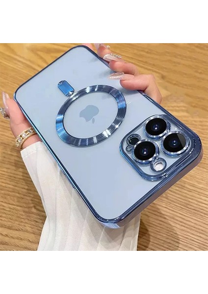 i Phone 14 Pro Max Kılıf Magsafe Şarj Özellikli Kamera ve Lens Korumalı Esnek Silikon Dempre Case