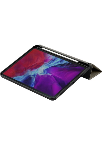 Apple iPad Pro 12.9 2021 (5.nesil) Kılıf Tri Folding Kalem Bölmeli Standlı Kılıf indirimleri