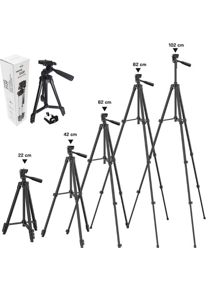 3110 Telefon ve Kamera Tutucu Tripod (Gri)