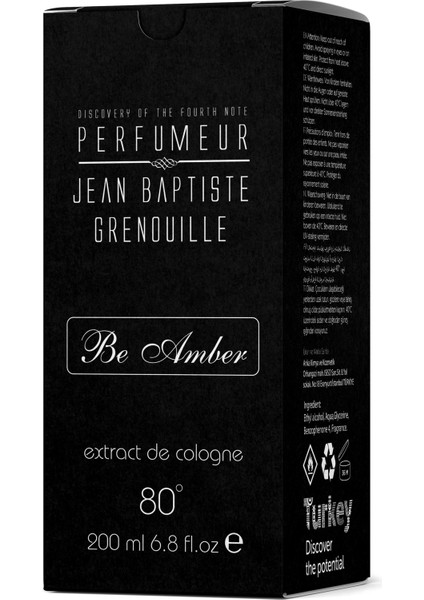 Jean Baptiste Grenouille Jbg 200 ml Kolonya Cologne Be Amber