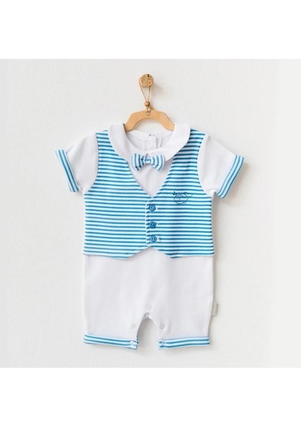 Erkek Bebek Çizgili Tulum Mavi AC21547R