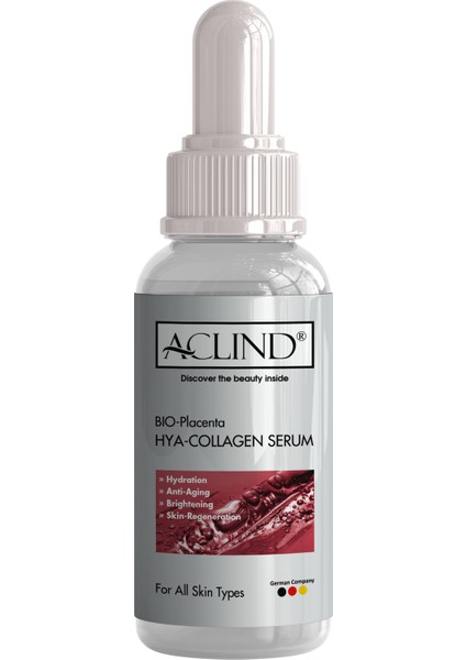 Aclind® Bio-Placenta Cildi Yeniler ve Sıkılaştırır Hya-Collagen Serum 50 ml