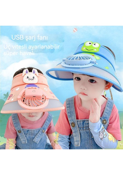 Üç Ayarlı, Uv Korumalı ve Şarj Edilebilir Çocuk Dış Mekan Fan Şapkası (Yurt Dışından)