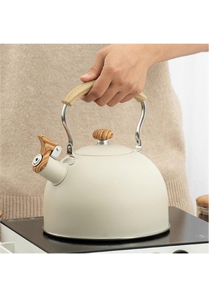 F Fityle Paslanmaz Çelik Ahşap Saplı Çaydanlık - Beyaz (Yurt Dışından) modelleri