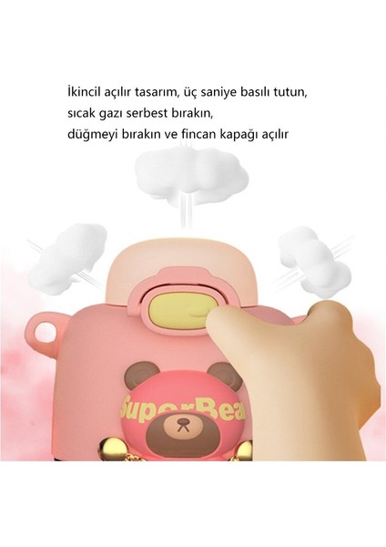 550ML Öğrenci Gelgit Ayısı Uzay Çocuk Kupası - Pembe (Yurt Dışından) fırsatları