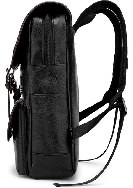 Sırt Çantası Erkek Trendy Retro Erkek Iş Bilgisayarı Sırt Çantası Seyahat Büyük Kapasiteli Su Geçirmez Deri Sırt Çantası (Yurt Dışından) fiyatları