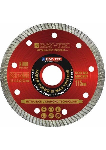 Baytec Süper Turbo Ince Hassas Testere 115MM