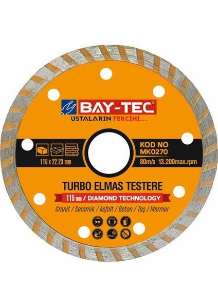 Baytec Turbo Elmas Testere 115MM