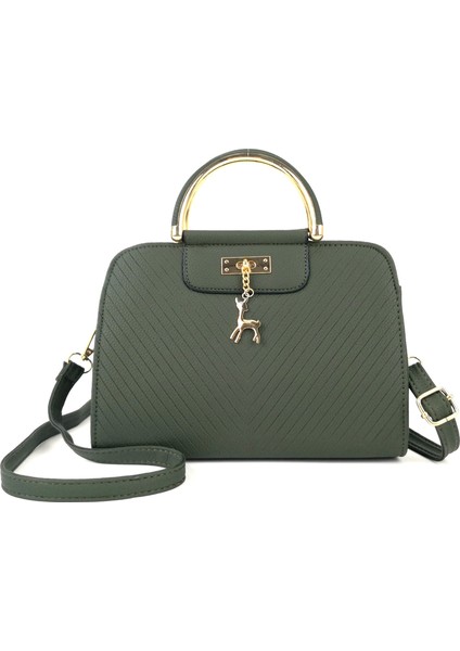 Kadın Çantası Yeni 2023 Moda Kabartmalı Çanta Basit Geyik Gelin Çantası Tek Omuz Messenger Çanta (Yurt Dışından)