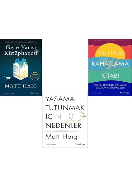 Gece Yarısı Kütüphanesi - Rahatlama Kitabı - Yaşama Tutunmak Için Nedenler - 3 Kitap - Matt Haig