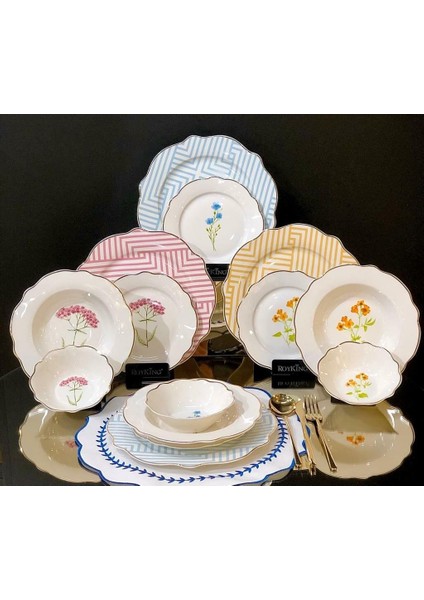 Flower Line 24 Parça 6 Kişilik Yemek Takımı