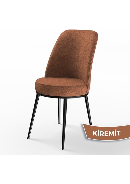 Concept Dexa Serisi Üst Kalite Mutfak Sandalyesi Metal Siyah Iskeletli 4 Adet Sandalye