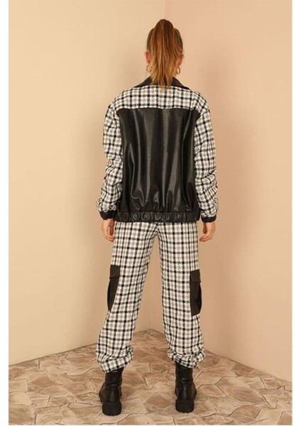 Tüvit Kumaş Gömlek Yaka Basen Boy Çizgili Kadın Ceket-Ekru indirimleri